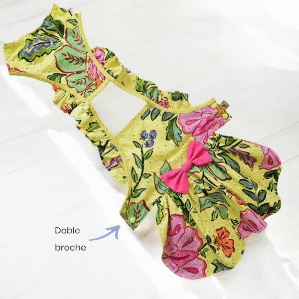 VESTIDO BRODERIE FLOR TROPICAL - Ropa para perros y gatos