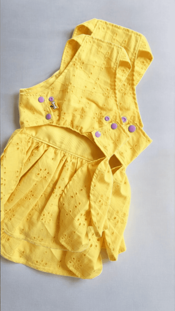 VESTIDO BRODERIE AMARILLO - Ropa para perros y gatos