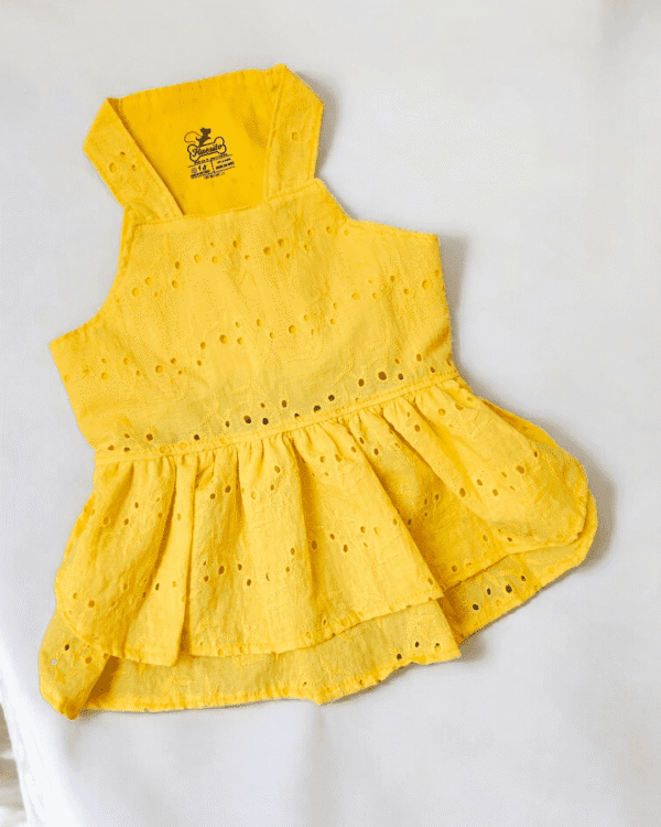 VESTIDO BRODERIE AMARILLO - Ropa para perros y gatos