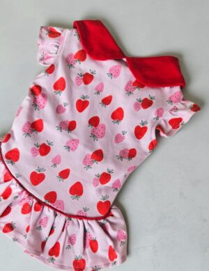 VESTIDO FRESA BEBE - Ropa para perros y gatos