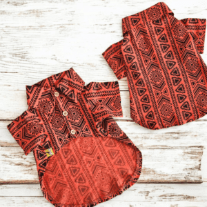 CAMISA PARA MASCOTA TRIBAL LADRILLO