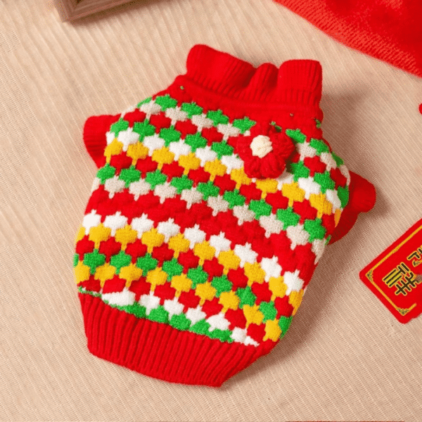CHOMPA FLOR ROJA - Ropa para perros y gatos