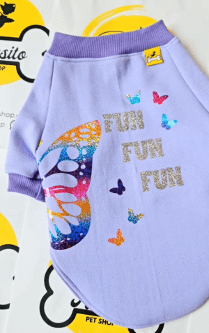 POLERA PARA MASCOTAS MARIPOSA LILA