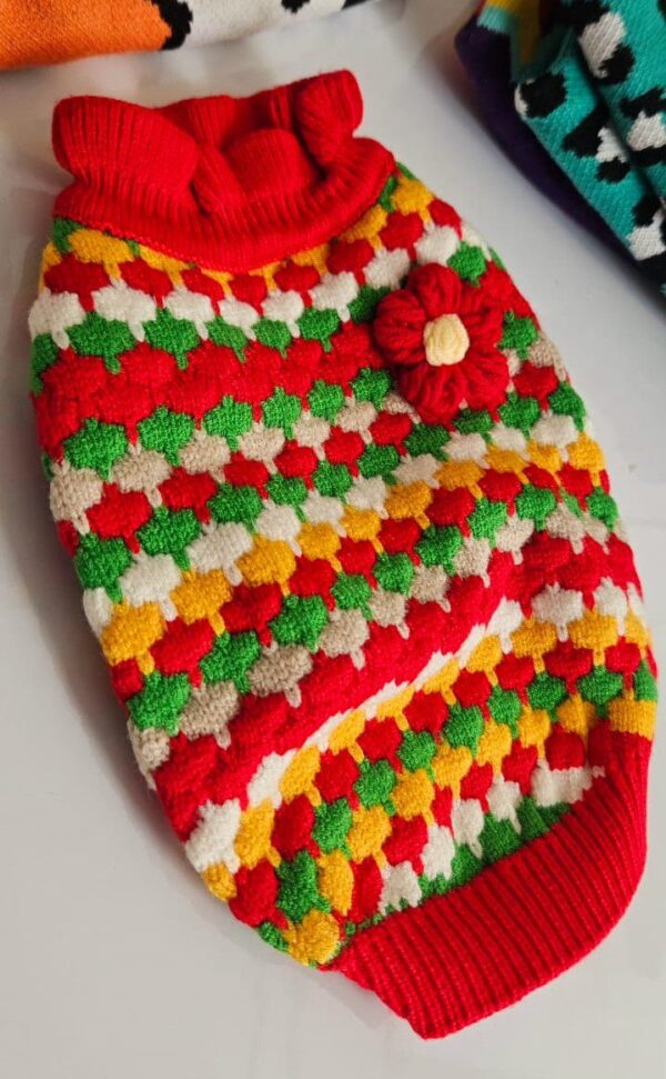 CHOMPA FLOR ROJA - Ropa para perros y gatos