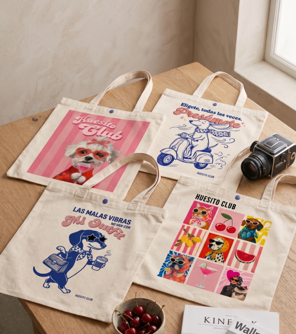 Gemini_Generated_Image_v91xzfv91xzfv91x TOTE BAG HUESITO CLUB – Bolsa para Paseo con Mascotas