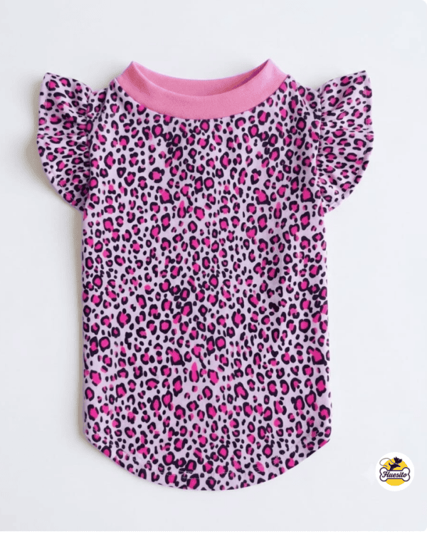 Diseño sin título (7) POLOS ANIMAL PRINT ROSA - Ropa para perros y gatos